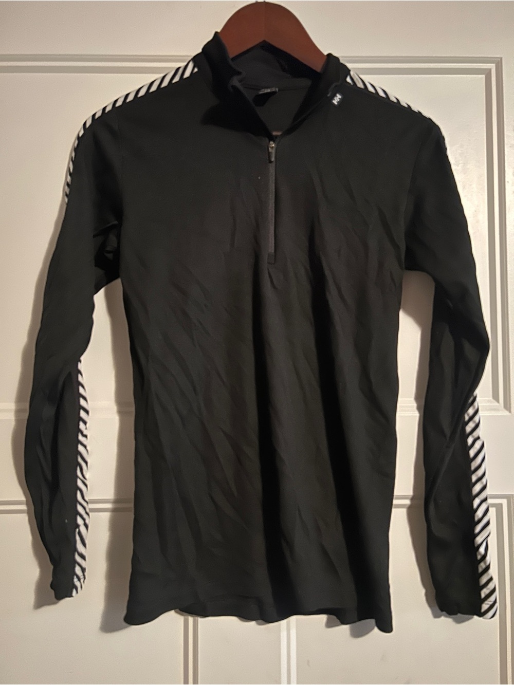 Helly Hansen Black Long-Sleeve with White Stripe Accents
